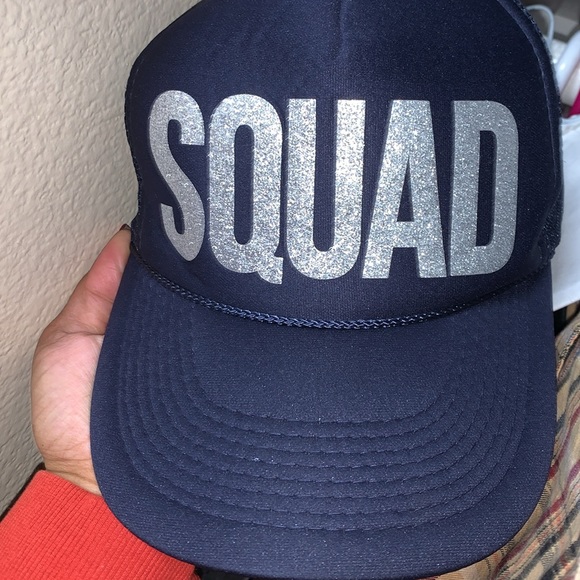 SQUAD Glitter Trucker Hat-WORN ONCE - Picture 3 of 4